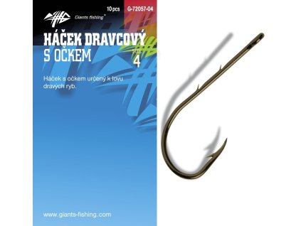 Giants Fishing Háček dravcový s očkem 10ks/vel.4