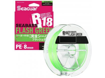 SEAGUAR R18 SEABASS FLASH GREEN PE X8 PLETENÁ ŠNÚRA 150M