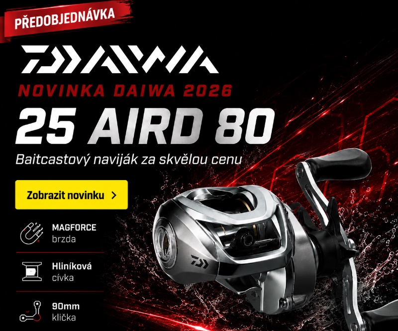 Novinka Daiwa 25 AIRD 80 baitcastový naviják za skvělou cenu.