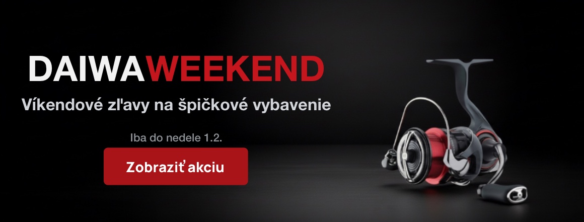 Daiwa Weekend – víkendová akcia na rybárske vybavenie Daiwa. Využite časovo obmedzené zľavy na navijaky, prúty a ďalšie prémiové produkty Daiwa. Akcia platí iba tento víkend.