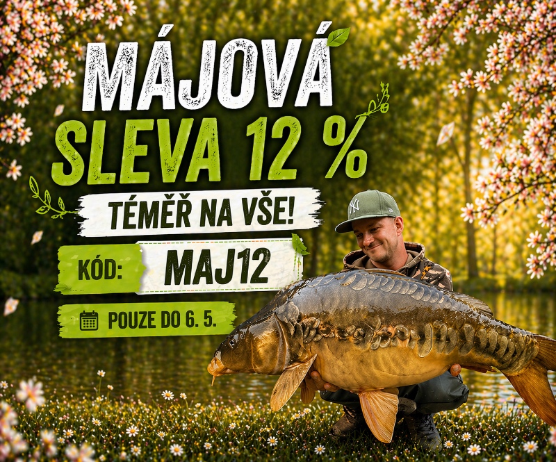 Využijte květnovou akci Májová sleva 12 % na tisíce produktů pro rybáře na Fishing House. Sleva platí téměř na vše, včetně již zlevněného zboží, takže nakoupíte výhodněji než kdy dřív. Vyberte si z široké nabídky rybářských potřeb – od prutů a navijáků př