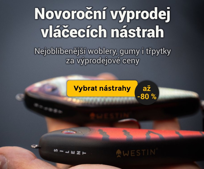 Novoroční výprodej vláčecích nástrah – woblery, gumové nástrahy i třpytky za výprodejové ceny. Využij slevy až −80 % a doplň výbavu na přívlač od ověřených značek. Akční nabídka platí do vyprodání zásob.