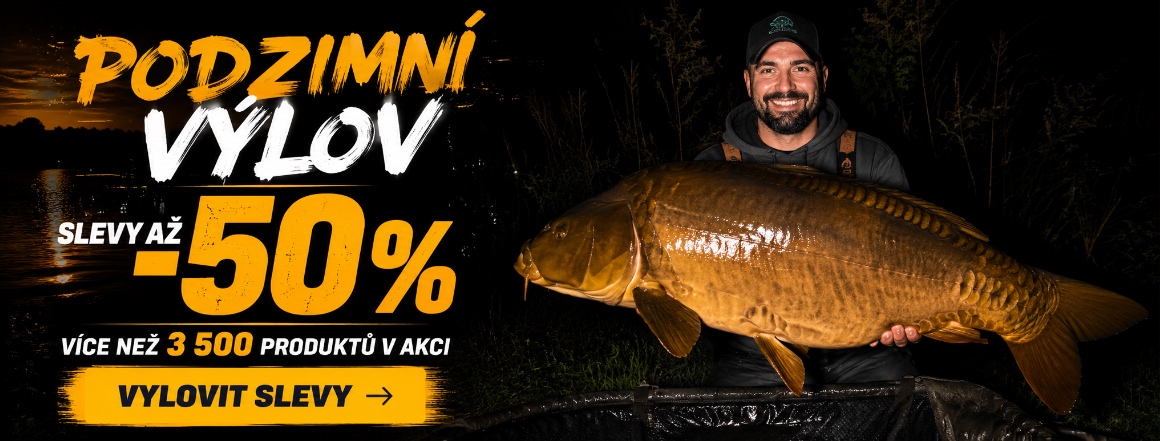 🎣 Podzimní výlov právě začíná! Vybírejte z tisíců produktů pro kaprařinu, přívlač i feeder se slevami až 50 %. Pruty, navijáky, nástrahy a další rybářské vybavení teď pořídíte za akční ceny.