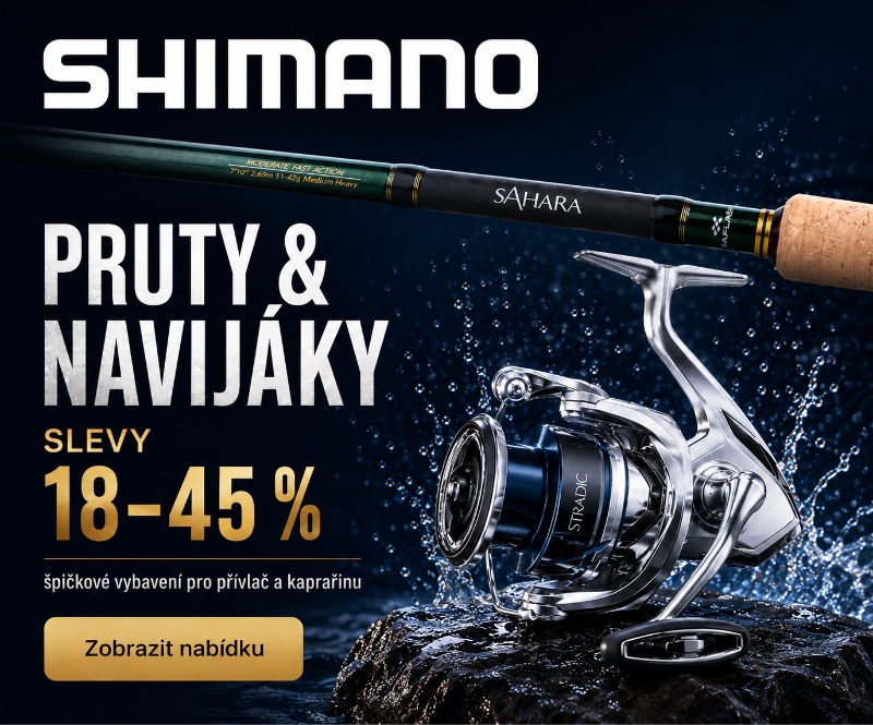 Nakupujte špičkové Shimano pruty a navijáky se slevami 18–45 %. Objevte kvalitní vybavení pro přívlač i kaprařinu včetně oblíbených modelů Shimano Stradic či Sahara. Akce platí na vybrané produkty pouze po omezenou dobu.