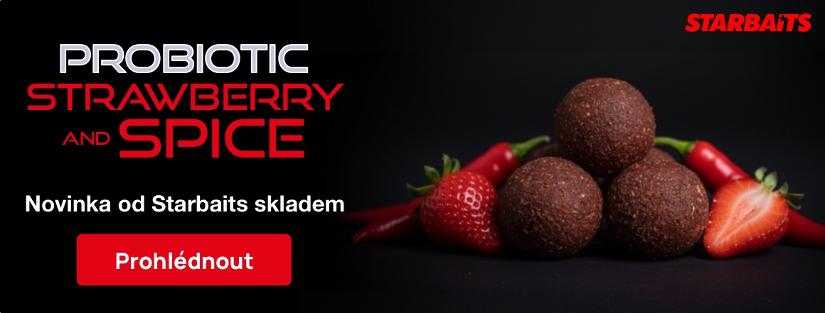 Objevte novinku Starbaits Probiotic Strawberry & Spice – atraktivní boilies s kombinací sladké jahody a jemného koření. Výrazná vůně, přirozená struktura a postupné uvolňování atraktorů pomáhají udržet kapry na krmném místě.
