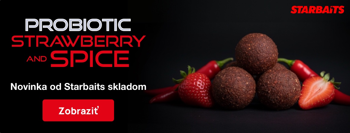 Objavte novinku Starbaits Probiotic Strawberry & Spice - atraktívne boilies s kombináciou sladkej jahody a jemného korenia. Výrazná vôňa, prirodzená štruktúra a postupné uvoľňovanie atraktorov pomáhajú udržať kapry na kŕmnom mieste.