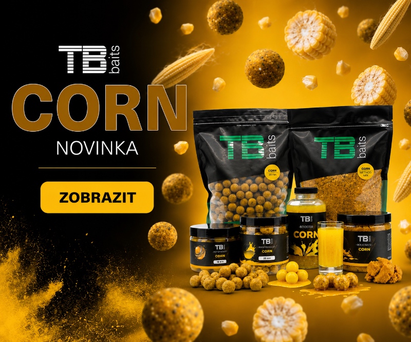 Nová řada TB Baits CORN přináší výraznou kukuřiční stopu, která funguje po celý rok na revírech s vysokým rybářským tlakem i během rychlých výprav. V nabídce najdete boilies, pop-up nástrahy, booster, pastu i method mix, které byly navrženy tak, aby spole