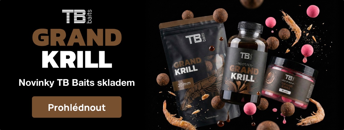 Novinky TB Baits jsou tady! Řada Grand Krill s vysokým obsahem krillu, silnou atraktivitou a rychlým účinkem na kapry. Objevte nové boilies, pop-up nástrahy i doplňky skladem.