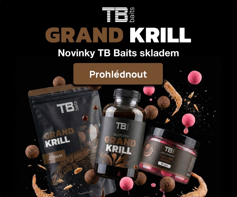 Novinky TB Baits jsou tady! Řada Grand Krill s vysokým obsahem krillu, silnou atraktivitou a rychlým účinkem na kapry. Objevte nové boilies, pop-up nástrahy i doplňky skladem.