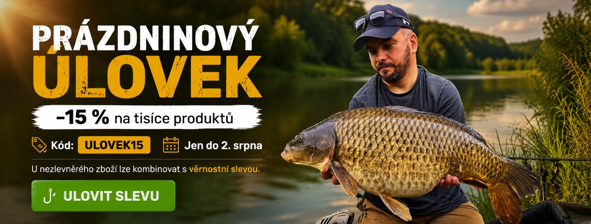 Prázdninový úlovek: 15 % sleva na tisíce rybářských produktů. Využijte slevový kód ULOVEK15 a doplňte svou rybářskou výbavu za výhodnější ceny.