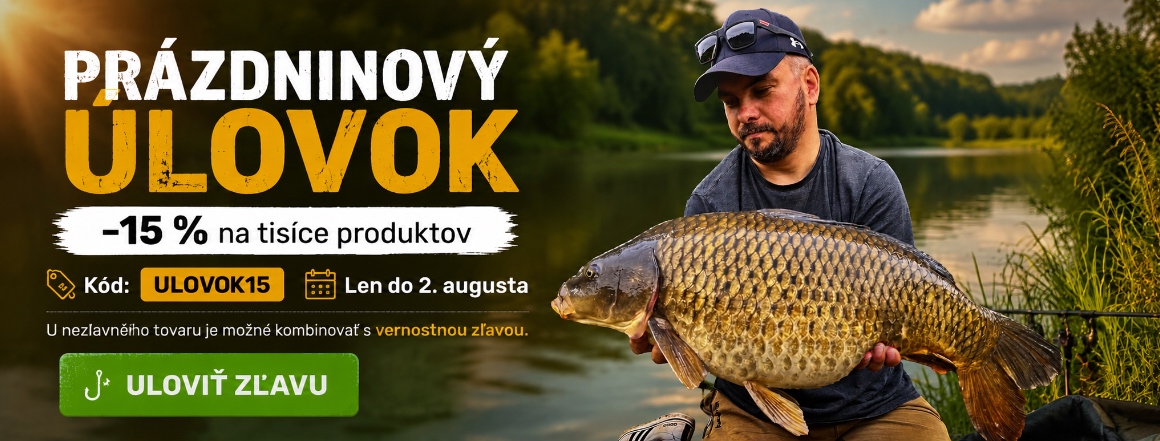 Prázdninový úlovok: 15% zľava na tisíce rybárskych produktov. Využite zľavový kód ULOVOK15 a doplňte svoju rybársku výbavu za výhodnejšie ceny.
