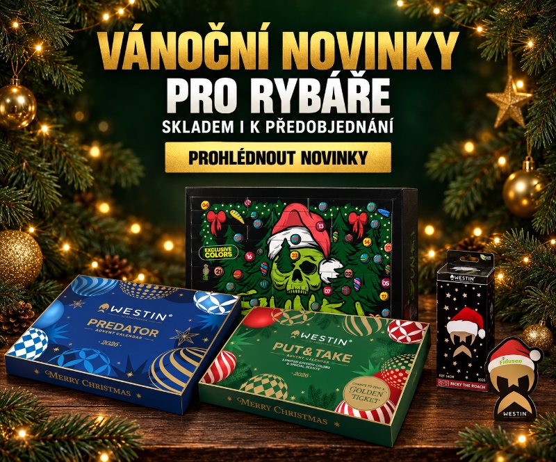 Objevte adventní kalendáře, dárkové sady a limitované vánoční nástrahy pro rybáře. Vybrané novinky jsou skladem, další můžete předobjednat.