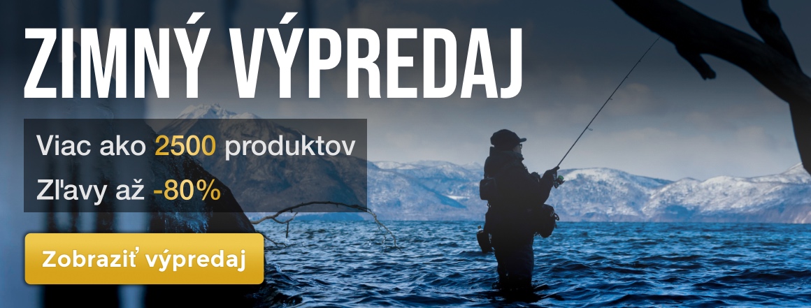 Zimný výpredaj rybárskych potrieb - zľavy až 80%. Využite jedinečnú zimnú akciu na rybárske vybavenie. Viac ako 2 500 produktov skladom – prúty, navijaky, kŕmenie, nástrahy aj doplnky za zvýhodnené ceny. Nakupujte kvalitné rybárske potreby vo výchovnej zľ