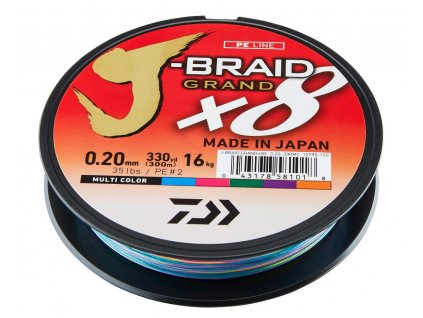 Daiwa pletená šňůra J-Braid Grand X8 Multi-Color 300m