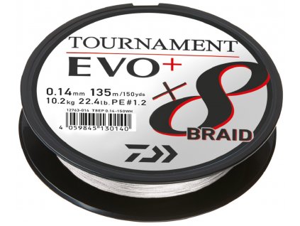 Daiwa pletená šňůra Tournament X8 Braid Evo+ White 135m