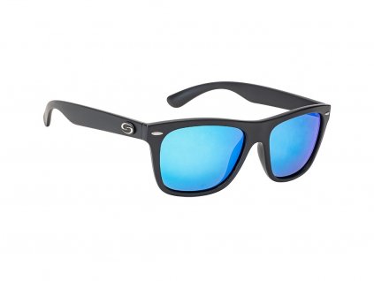 SK Plus Cash Matte Black Blue Mirror Sunglasses