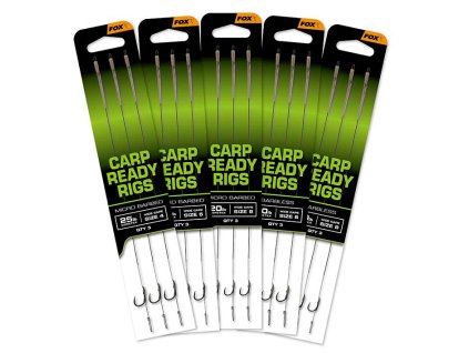 Fox Nadväzce Carp Wide Gape Barbless Ready Rigs