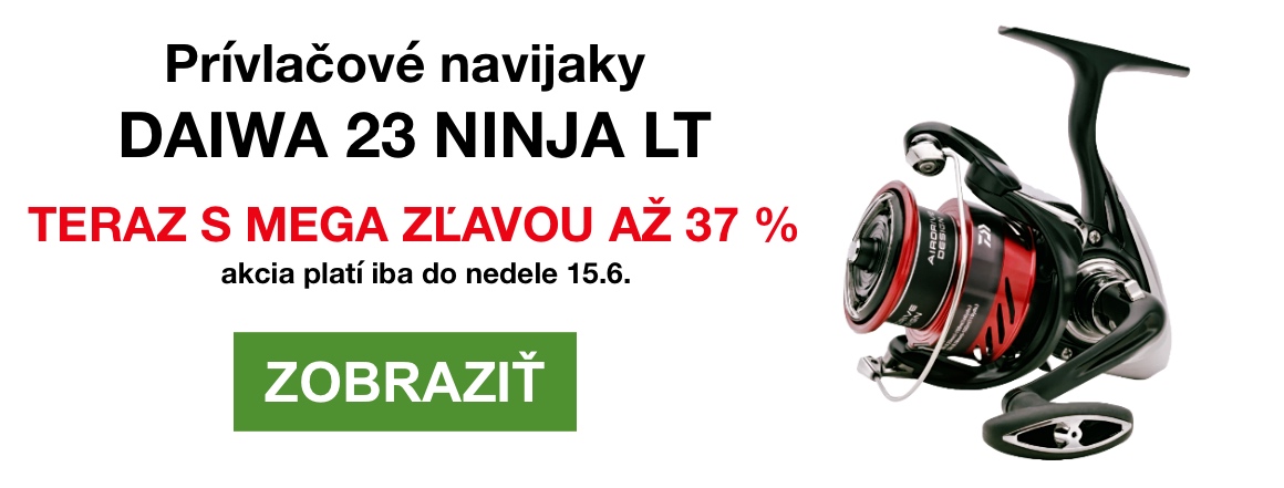 Mega zľava na prívlačové navijaky Daiwa 23 Ninja