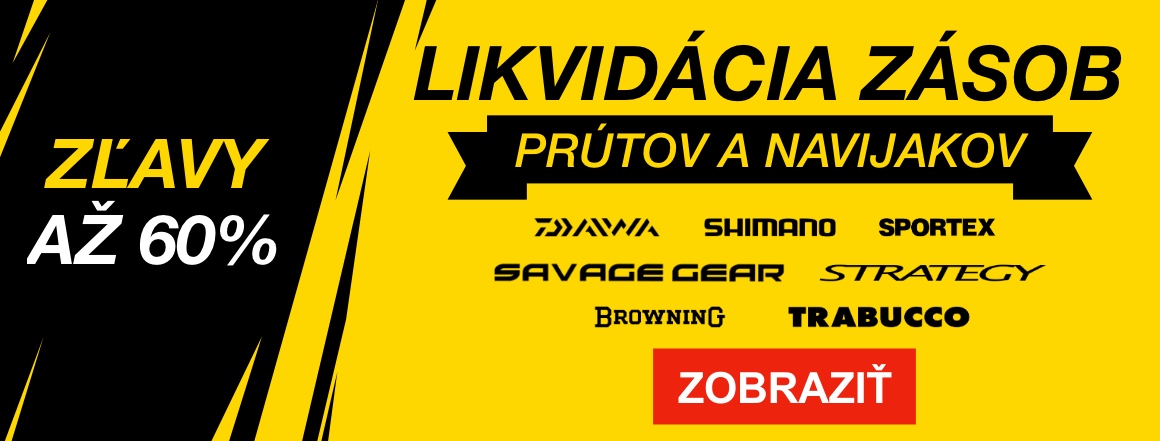 Likvidacia zásob prútov a navijákov Daiwa, Shimano a dalších