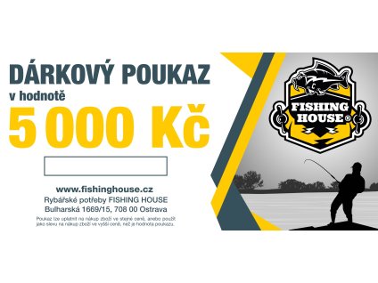 Fishing House Dárčekový poukaz 5000 Kč (Varianta Elektronická stránka)