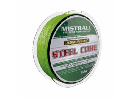 Mistrall pletená šnúra s ocelovým jádrem Admunson Steel Core 5m (Priemer 0,09 mm, Nosnosť (kg) 10,8 kg)