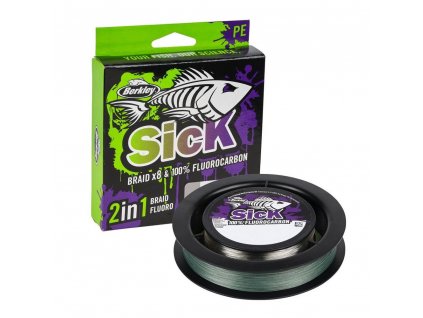 Berkley Sick Two in One Braid & Fluorocarbon Moss Green/Clear (Priemer 0,08 mm/0,25 mm, Získané z 150m/50m, Nosnosť (kg) 6 kg/4,9 kg)