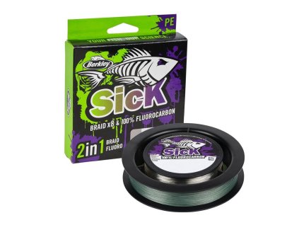 Berkley Sick Two in One Braid & Fluorocarbon Moss Green/Clear (Priemer 0,08 mm/0,25 mm, Získané z 150m/50m, Nosnosť (kg) 6 kg/4,9 kg)