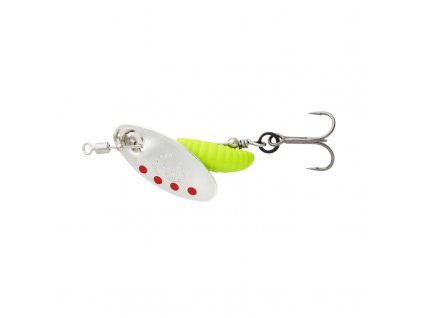 Savage Gear trblietka Grub Spinner Sinking Silver Red Lime (Hmotnosť nástrahy 2,2g)