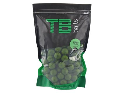 TB Baits tvrdené boilie Hard Boilie Garlic Liver (Balenie 250g, Priemer 24 mm)