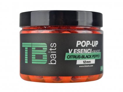 TB Baits plávajúce boilie Pop-Up Citrus Black Pepper + NHDC 65g