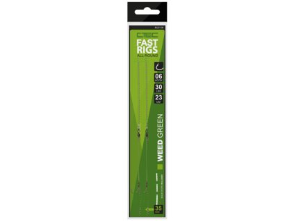 SPRO návazce C-Tec Fast Rigs Barbless zelená 23cm 30lb 2ks (Veľkosť háčika 2)