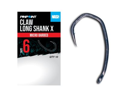 Nash háčky Claw Long Shank X Micro Barbed 10ks (Veľkosť háčika 2)