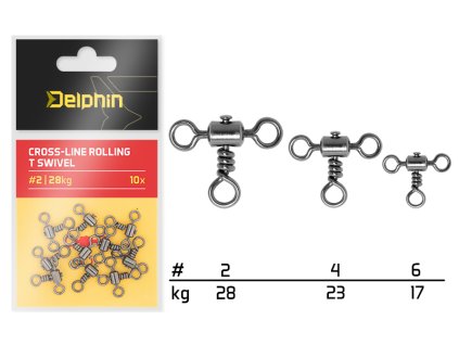 Delphin obratlík Cross-line Rolling T Swivel 10ks (Varianta vel.2/ 28kg)