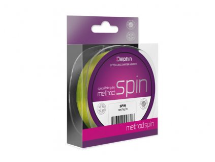 Delphin vlasec Method Spin Žltý (Priemer 0,10 mm, Získané z 150m, Nosnosť (lb) 2,2 lb)