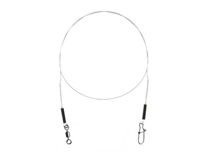 Delphin fluorocarbonové lanko s obratlíkom a karabínkou BOMB! (Balenie 2ks, Dĺžka 15 cm, Nosnosť (kg) 5 kg)