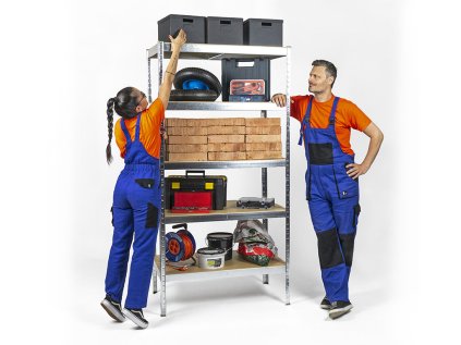 AKCE - Balíček : 10x Regál 1800x900x300 mm zinkovaný 4-policový, nosnost 700 kg
