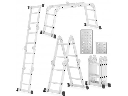 Hliníkový kloubový žebřík 4x2 + platforma