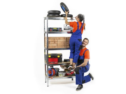 AKCE - Balíček : 5x Regál 2000x900x600 mm kovový zinkovaný 5-policový, nosnost 875 kg