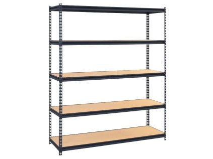 7621 regal 1800x1800x600 mm lakovany 5 policovy nosnost 875 kg cerny