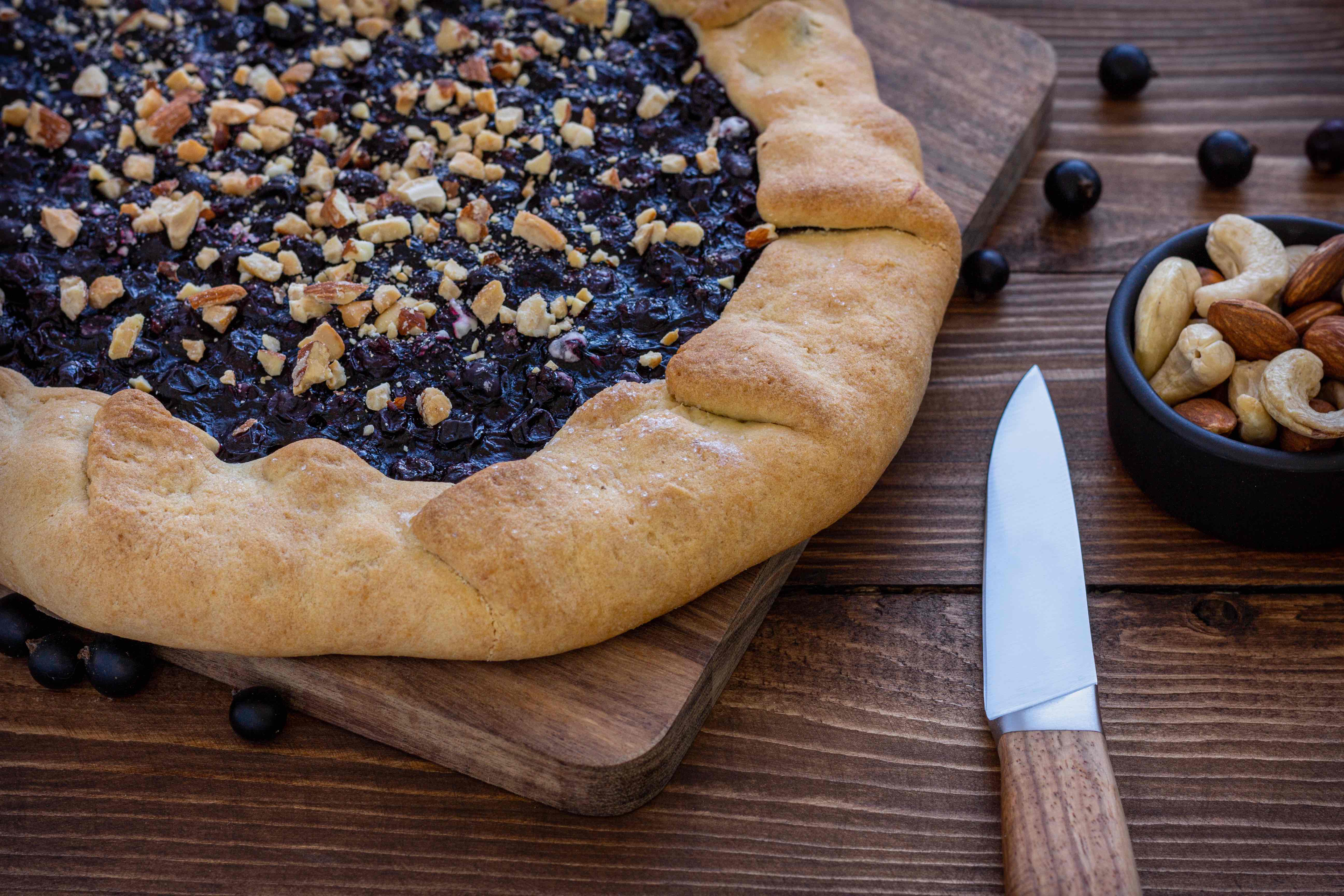 Borůvkový koláč s oříšky