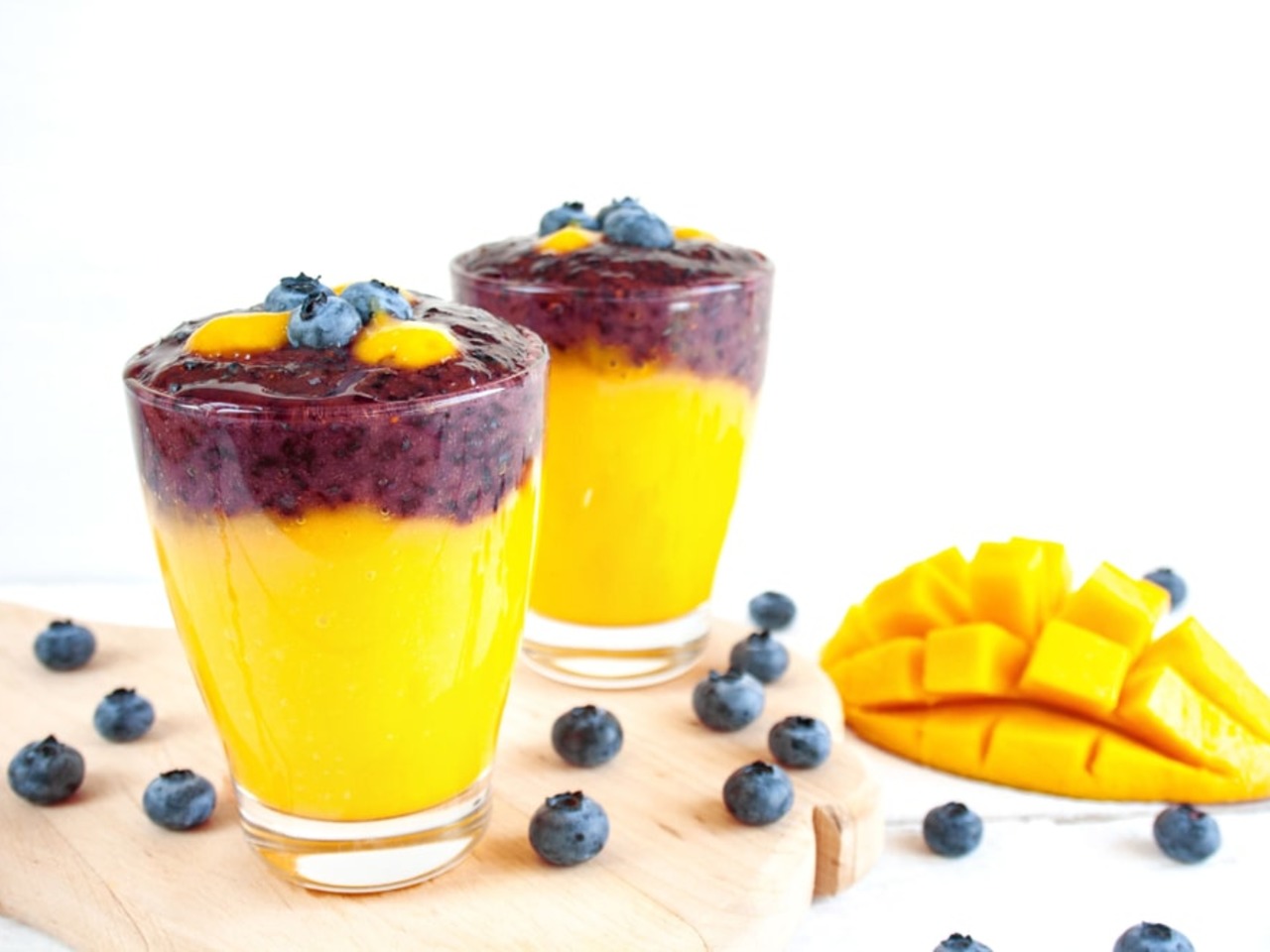 Recept na jednoduché dvoubarevné smoothie