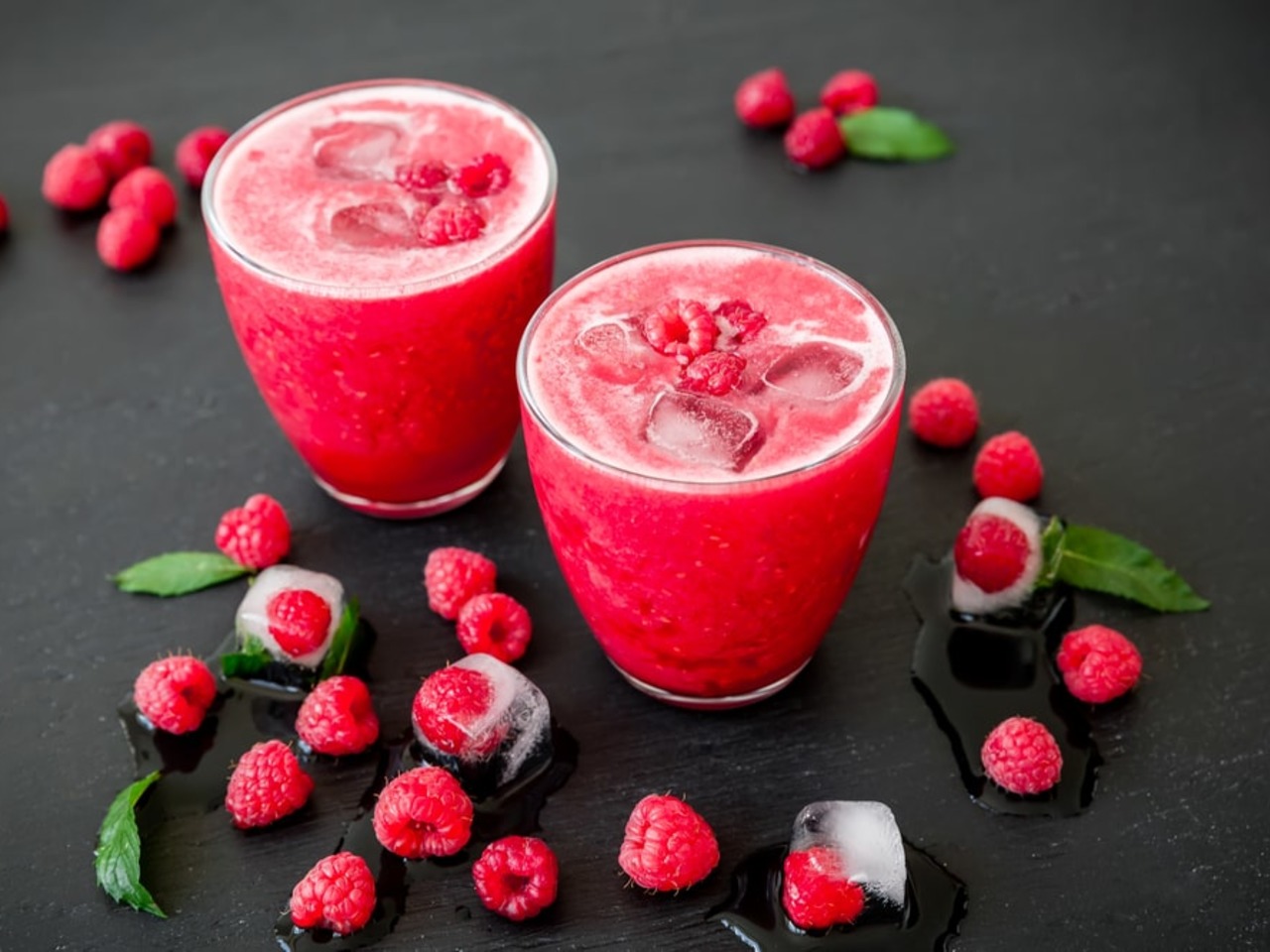 Osvěžující proteinové smoothie s malinami