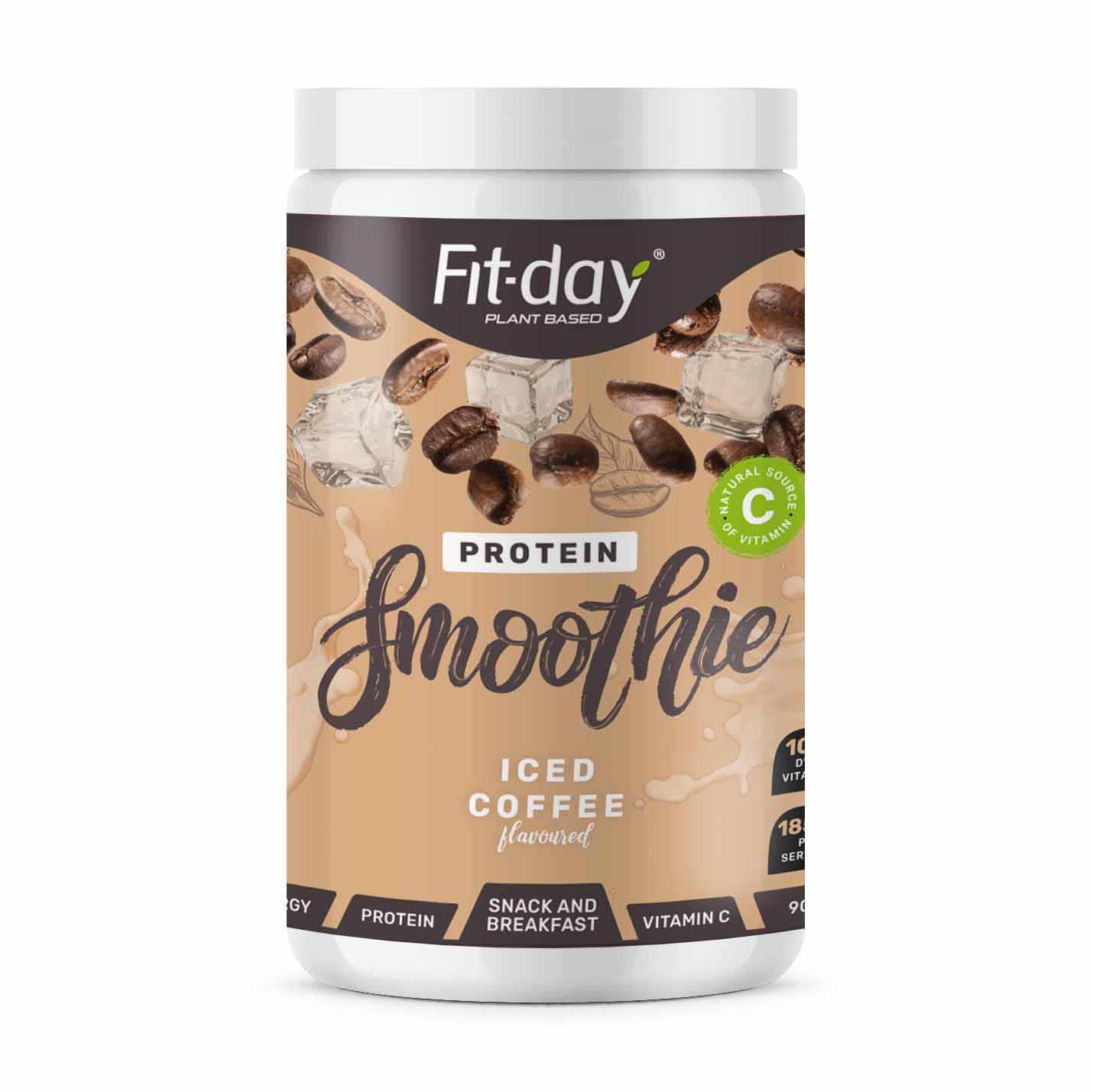 Fit-day Protein smoothie Gramáž: 900 g, Příchuť: Iced-coffee