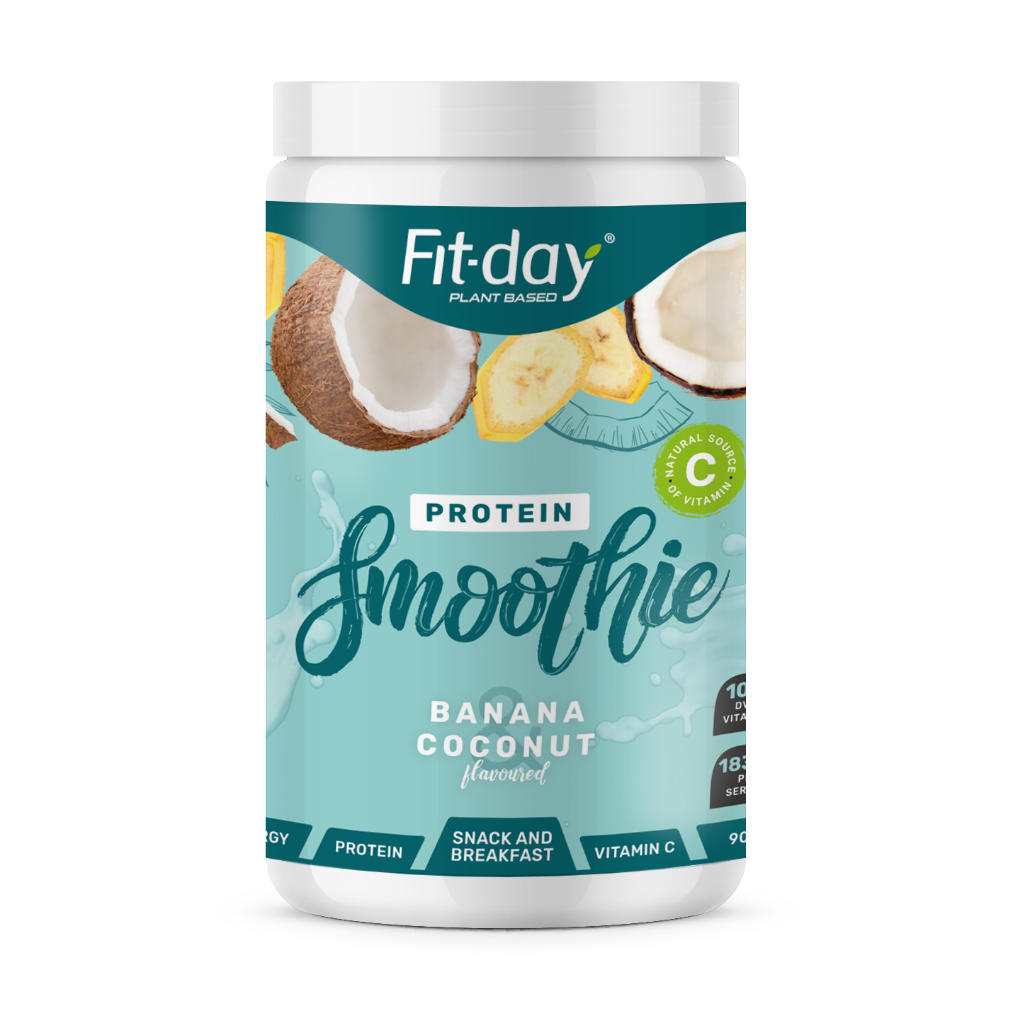 Fit-day Protein smoothie Gramáž: 900 g, Příchuť: Banán-kokos