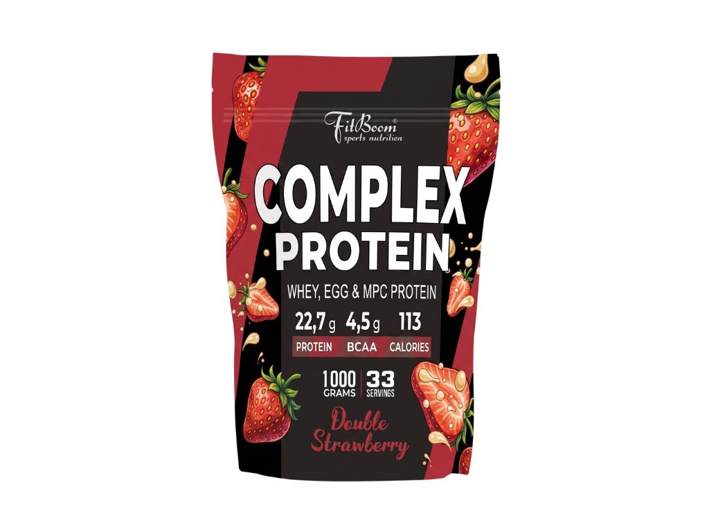 FitBoom Complex Protein - 1000 g Příchuť: Double Strawberry