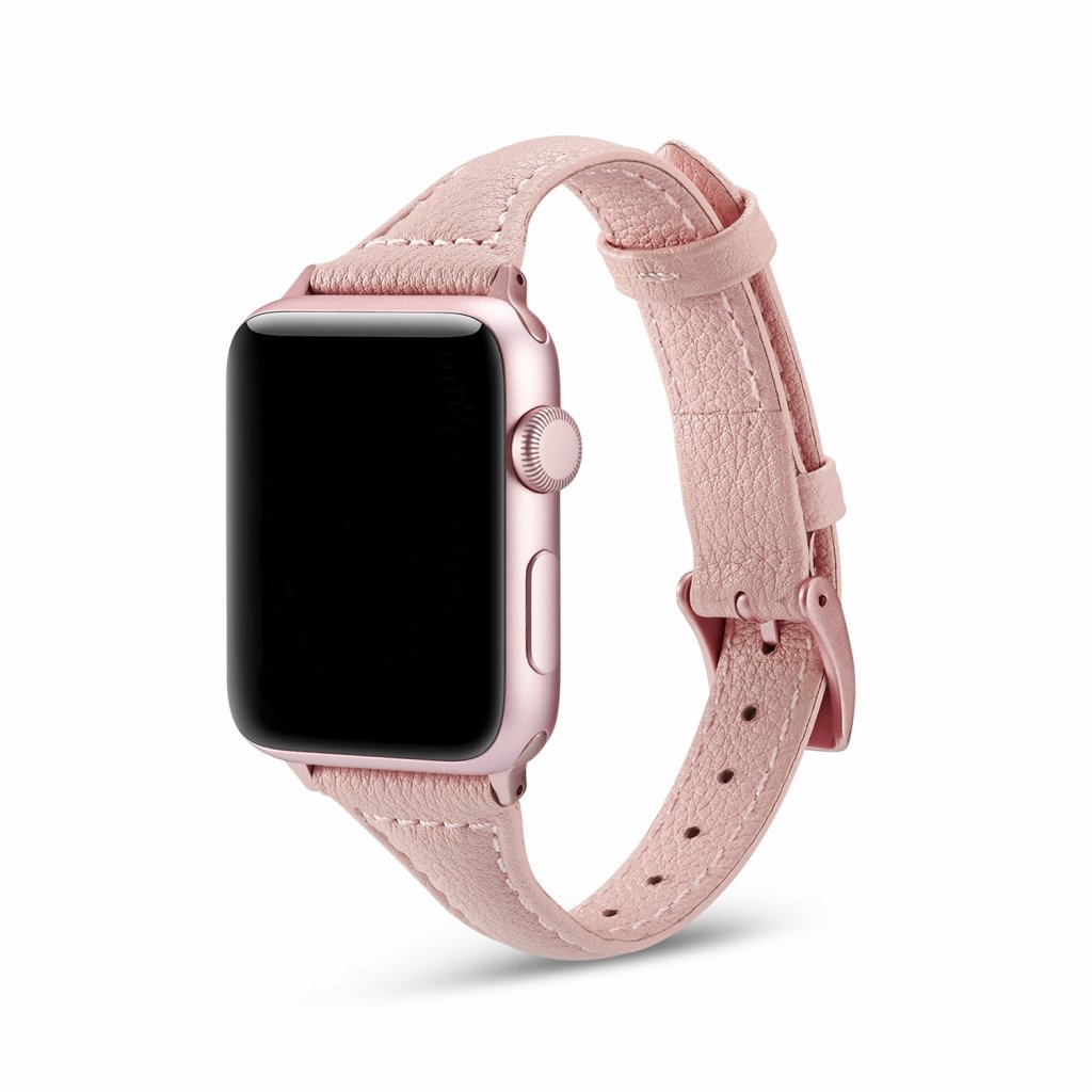 Dámský kožený řemínek pro Apple Watch - Světle růžová