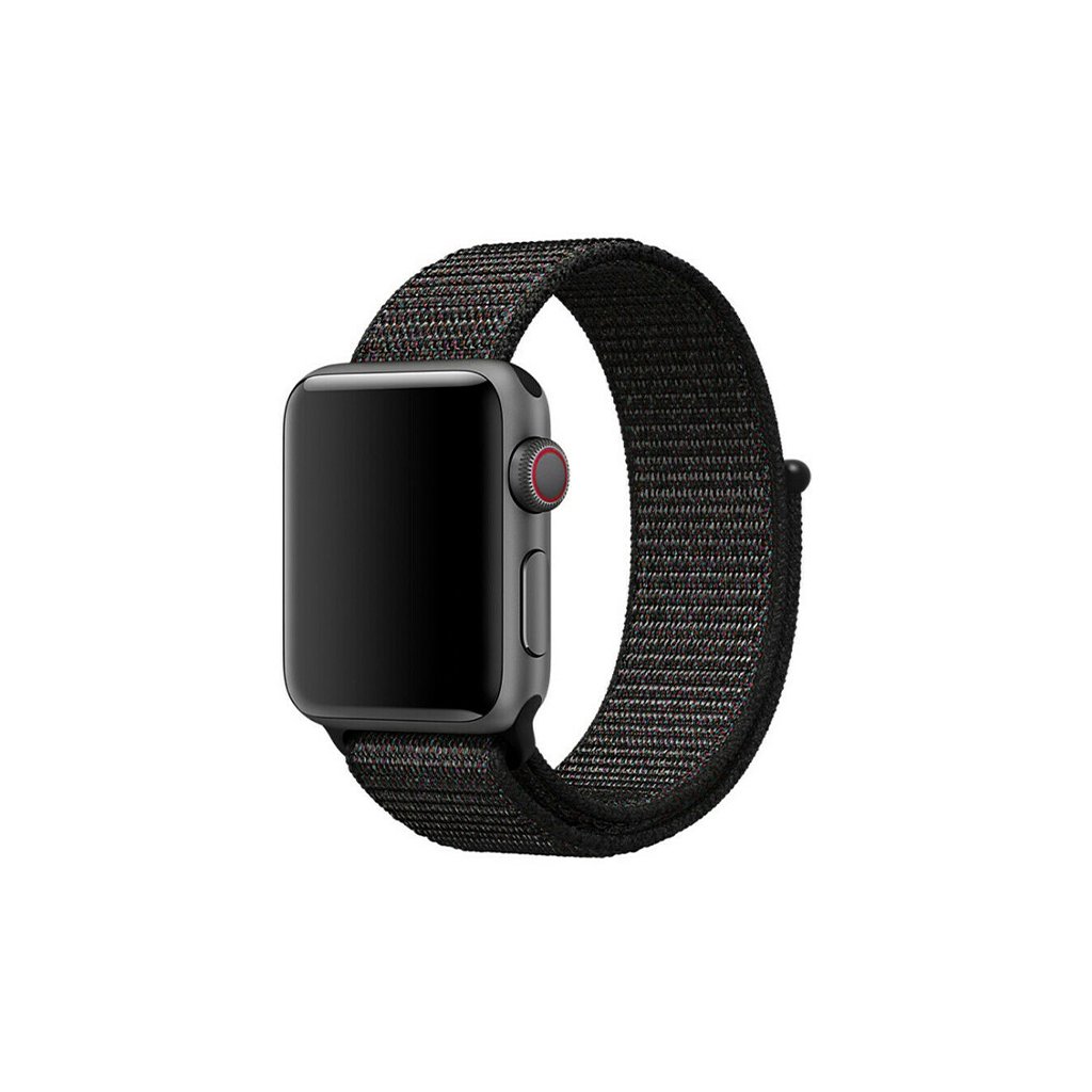 Nylonový řemínek na Apple Watch - Černo-červená