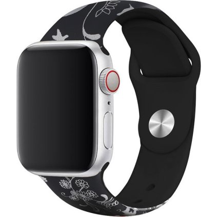 Řemínek s potiskem pro Apple Watch - Kreslený (Barva Černá, Velikost 38/40/41mm, Obvod S-M (menší až střední obvod zápěstí))