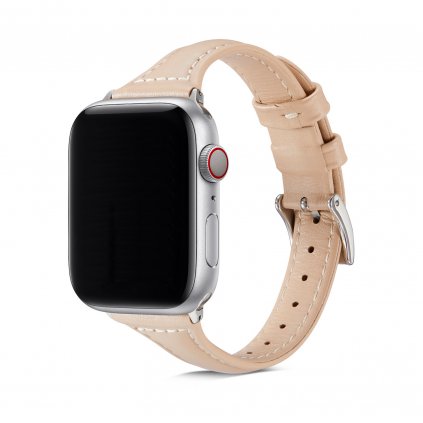 Dámský kožený řemínek pro Apple Watch - Béžová