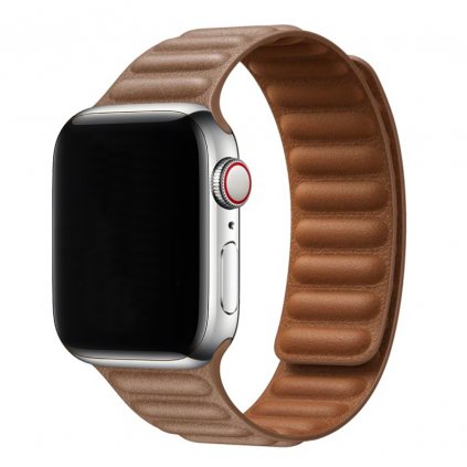 1059 kozeny reminek s magnetem pro apple watch hnedy